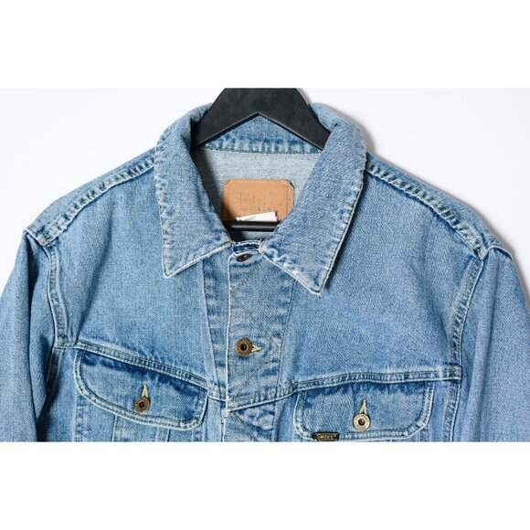 Vintage Smiths American Mens Small Trucker Jean Jacket Light Wash Denim - Picture 4 of 9